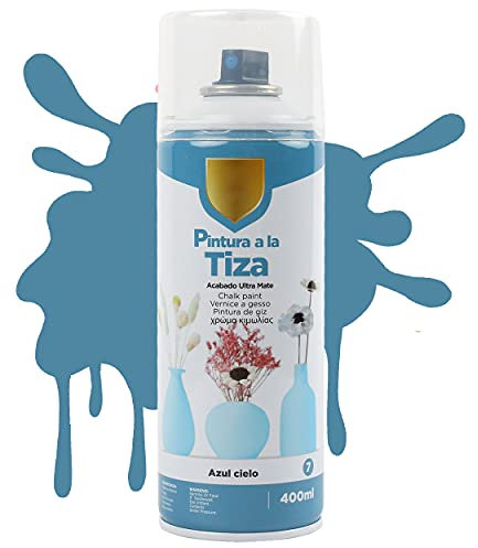 H HANSEL HOME Pintura Spray a la Tiza Color Pastel Acabado Ultra Mate - Azul Cielo, 400ml
