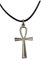 Ägyptisches Anch Anhänger mit Halskette - Handgefertigtes Juwel Versilbertes Metall - Kreuz Ankh H 2,5 cm