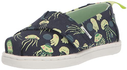 TOMS Klassische AlpargataLoafer für Jungen, flach, Marineblaue leuchtende Quallen, 9 UK Child