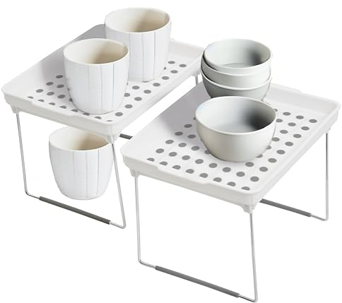 Premier Housewares Durable Cabinet Racks | Stylish Kitchen Cupboard Rack For Storage | Adjustable Kitchen Shelf Organizer For Ingredients | Versatile Kitchen Cupboard Organizer