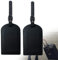 ZoeTekway Lot de 2 étiquettes de bagage en cuir synthétique avec porte-nom pour valise, voyage, entreprise (noir)