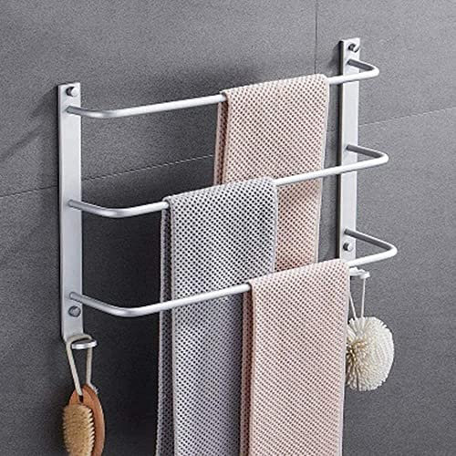 XHALERY Wandmontierter Handtuchhalter Handtuchhalter, DREI-Stangen-Leiter Badezimmer Handtuchhalter Raum Aluminium Langlebig (Color : 40cm)