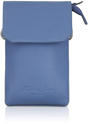 Hudson & James Genuine Leather Phone Bag, Purse Small Mobile Ladies Cross Body Shoulder Wallet for Women Adjustable Detachable Strap