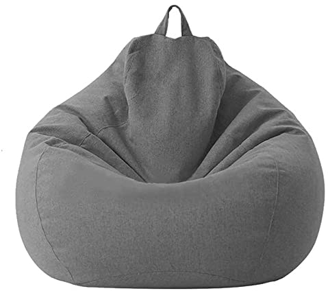 Highdi Sitzsack für Erwachsene Outdoor Indoor Sitzkissen Waschbarer Weicher Flauschiger Sofabettbezug Ohne Füllung Gartenkissen Bodenkissen für Wohnzimmer Gaming (100x120cm,Dunkelgrau)