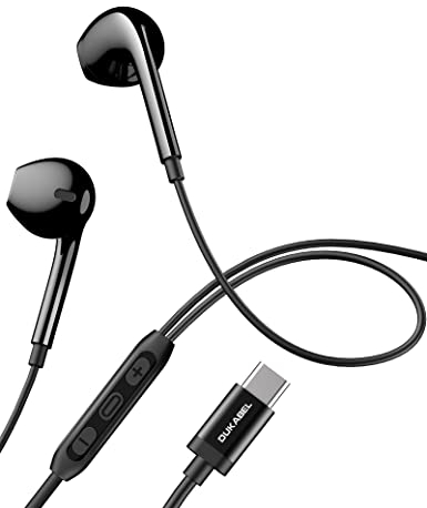 DuKabel USB C Kopfhörer USB Typ C In Ear Ohrhörer mit Mikrofon und Lautstärkeregler für Samsung Galaxy S22 S21 S20 Fe, Google Pixel 6 5 4 XL, Huawei P50 P40 P30 Pro, Xiao mi 11 10 - Schwarz