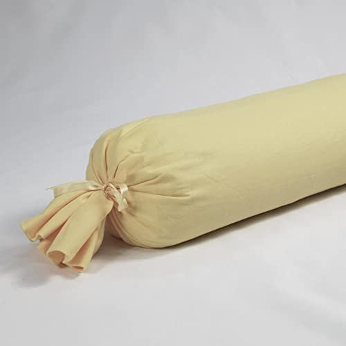 fränkische Schlaf-Manufaktur Nackenrolle, Knierolle, Yogarolle mit Bio Dinkelspelz und 100% Baumwolle Bezug Farbe Creme