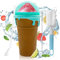 Slushie Maker Cup,Frozen Cup,DIY Homemade Quick Frozen Smoothies Cup,Squeeze Cup,Máquina de Granizado,2 In 1 Straw And Spoon,Homemade Smoothie Cups para Niños y Familia(Marrón)
