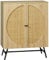 HOMCOM Meuble de Rangement Buffet Haut Aspect Bois et cannage Design 2 Portes - 80 x 39 x 101,8 cm Naturel