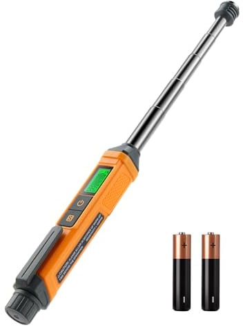 Detector de Gas Natural, TopTes PT299, Detector Portátil con Varilla Extensible para Gases Combustibles como Metano y Propano en el Hogar o Caravana (Incluye 2 Pilas) - Naranja