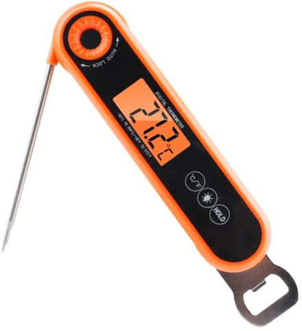 Instant Read Meat Thermometer Meat Thermometer with Probe Digital Cooking Thermometer High Accuracy Foldable Long Probe Cooking Thermometer for Kitchen