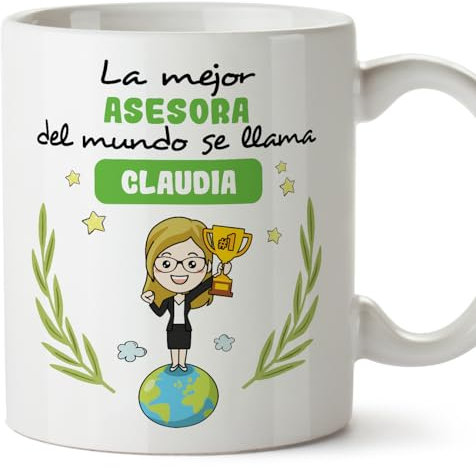 MUGFFINS Tazas Personalizadas para ASESORA mujer - En Español - Eres Mejor del Mundo - 11 oz / 330 ml - Regalo Personalizable original y divertido