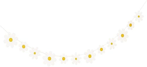 Daisy Banners Christol 1Set Daisy Banner Birthday Party Jute White Flower Garland Daisy Flag Baby Shower Wedding Party Bunting Decorations