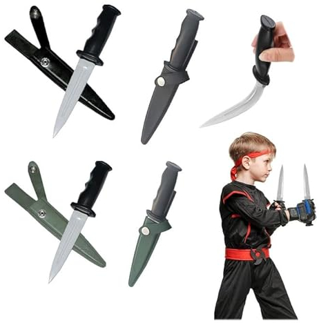 4 Piezas Artes Marciales Arma de Entrenar, cuchillos de entrenamiento de goma, armas de entrenamiento, cuchillos de goma falsos, accesorios para artes