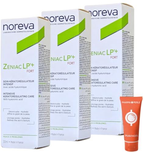 Noreva Zeniac LP+ Forte Creme 30 ml I mattierende Hautpflege bei unreiner Haut, Akne, Pickel und Mitessern I Hyaluronsäure I Feuchtigkeit I Spar-Set plus Pharma Perle give-away
