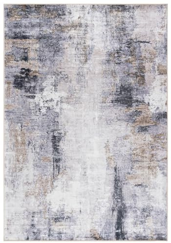 Mazovia Groß Teppich Wohnzimmer 200x300cm Anthrazit Grau Abstrakt Stilvoll | Teppich für Schlafzimmer Esszimmer Büro Rutschfest Wetterfest Pflegeleicht Fußbodenheizungsgeeignet Reinigungsmittelbeständig