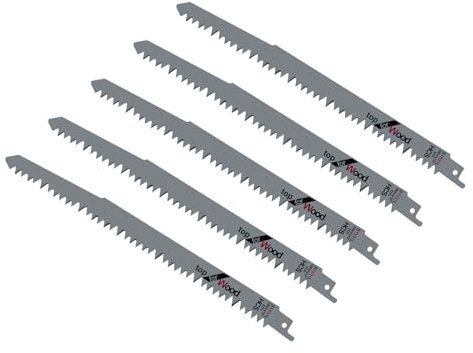 Reciprocating Sabre Saw Blades Set, 10 Inch Universal Pruning Blade for Metal/Wood Cutting, 5 Pack