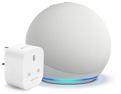 Echo Dot (5th generation, 2022 release) | Glacier White + Meross Matter Smart Plug, Works with Alexa - Smart Home Starter Kit