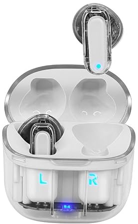Cool Auriculares Stereo Bluetooth Dual Pod Earbuds Crystal Blanco