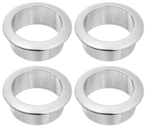 QUARKZMAN 4 Stück 1,38 Zoll (35 mm) Nylon Schreibtischdurchführungen, Kunststoff Kabeldurchführung, Draht Kabel Organizer für Computertisch Schrank, Silber