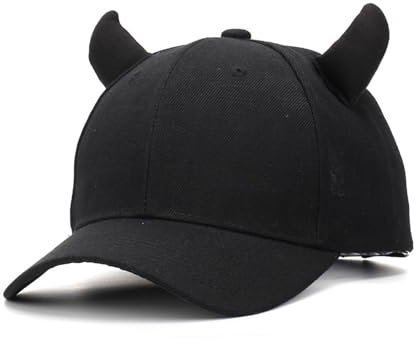 QIIIMSLSS Outdoor-Baseballkappen, Teufelsmütze mit Horn, atmungsaktiv, für Erwachsene, Sonnenschutz, für Radfahren, Wandern