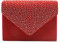 Grand sac à bandoulière pour ordinateur portable en satin avec strass pour femme, Rouge, Taille unique