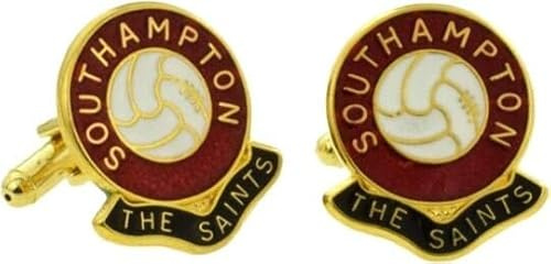 Football Coloured Enamel Cufflinks Southampton