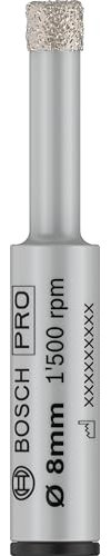 Bosch 1x trapano diamantato PRO in ceramica facile da asciugare (per piastrelle, piastrelle dure, Ø 8 mm, accessori professionali per trapani/cacciaviti)