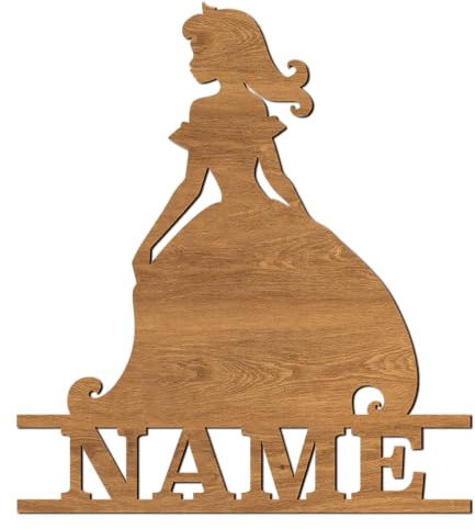codiarts. Namensschild Kinderzimmer – personalisierbares Wandbild mit Namen – selbstklebend – Motiv Fairy Fantasy Prinzessin – Deko Türschild für Jungen & Mädchen (Prinzessin-01)
