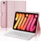 Funda con Teclado para iPad Mini 7 2024/iPad Mini 6 2021, Teclado para iPad Mini 7/6 Generación 8.3, Teclado Inalámbrico Bluetooth Desmontable para iPad Mini 6/7 Generación 8.3 pulgadas, Rosa