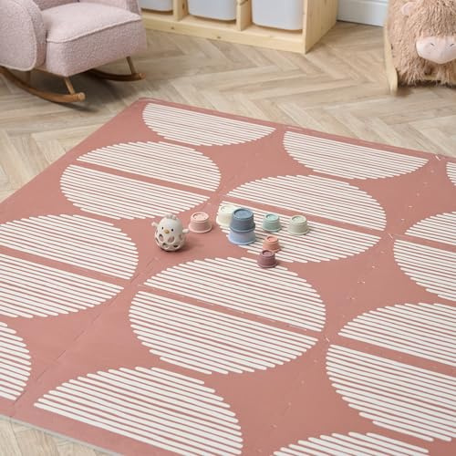 Tutti Bambini Infinity Baby Playmat 6 Piece Foam Mat - Orbital Nutmeg | Cushioned non-slip EVA foam play mat with wipe-clean surface, designed for safe floor play from baby through toddler years.