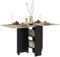 HOMCOM Mesa Plegable de Comedor Mesa de Cocina Plegable con Ruedas Alas Abatibles y Estantes para 4-6 Personas 75x140x74 cm Natural y Negro