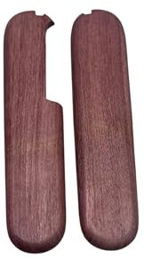Cotes Pour Manches Couteaux Suisses Pour Victorinox, 2 Plaquettes Bois Precieux De AMARANTE, Compatible Avec La Gamme Victorinox, Longueur 91mm, Emplacements Pincettes/Cure Dents.