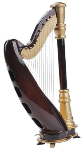 Arpa in miniatura, arpa in miniatura Modella strumento per decori per la | Desktop decorativo Figura da 5,5 pollici, decorazione della casa Ornamento per decorazioni da tavola