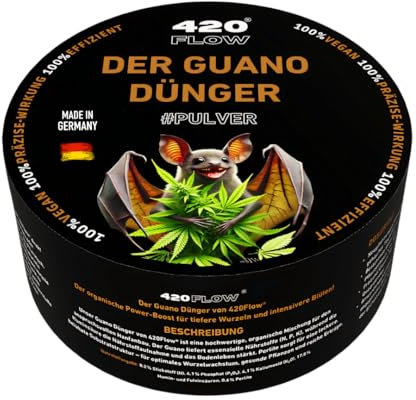 420Flow® Guano Dünger – Organisches Pulver für kräftige Wurzeln & Blütenbildung, mit Stickstoff, Phosphor & Kalium, verbessert Bodenleben & pH-Wert (180g)