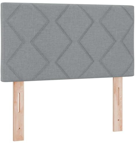 vidaXL Fabric Headboard Geometric Light grey 80 cm Fabric, Adjustable, Modern Rectangular Upholstered Headboard, Stylish Space-Saving Design for Contemporary Bedroom Furniture