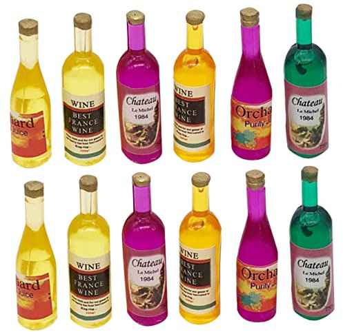 SOPOTUTU 12pièces Mini Bouteilles De Vin Décoratives Bouteilles De Vin Miniatures pour Décoration De Bureau Ornements Miniatures