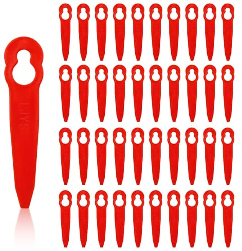 Ennoxwi Grass Trimmer Blades, 60 Pieces Replacements Plastic Trimmer Line, strimmer blades, Replacement Trimmer Heads, Durable Nylon Trimmer Blades, Plastic Grass Trimmer Accessories -Red