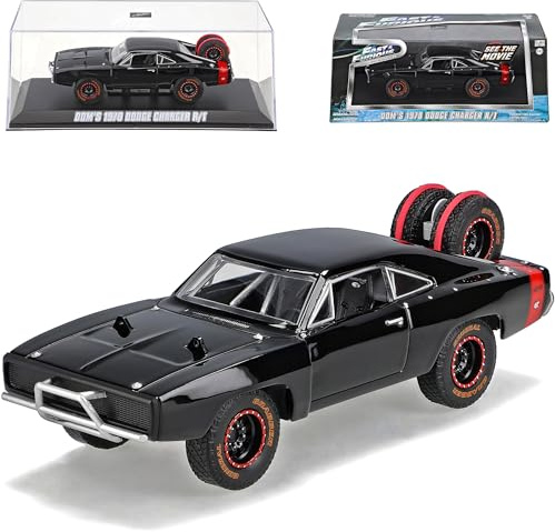 alles-meine.de GmbH Dodge Charger R/T 1970 Coupe Schwarz Dom Vin Diesel Fast.and.Furious 1/43 Greenlight Modell Auto mit individiuellem Wunschkennzeichen