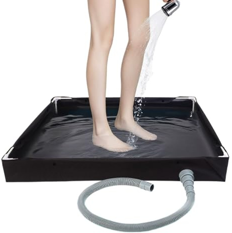 Manolyee Bac De Douche pour Camping-Car - Plateau De Douche Pliable pour Extérieur Camping Randonnée,Plateau de Bain Adulte pour Tente et Road Trip