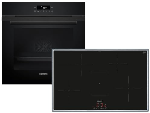 Siemens Set PQ225IA00Z Pyrolyse Backofen Deep black inox HB271ABB3 + Induktionskochfeld autark EH845BFB5E