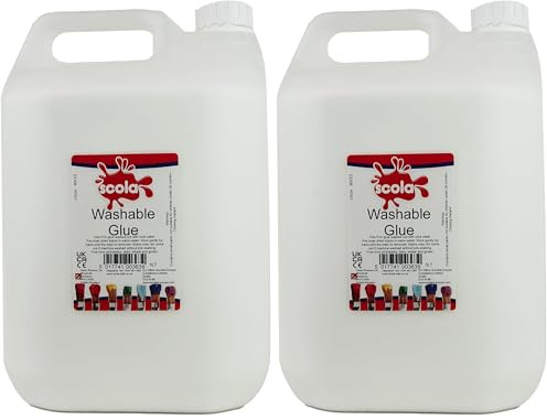 Scola Washable Crafting Kids Glue, 5 Litres, School Supplies, Art and Crafts Projects, Children's Craft Projects, For Kids (Pack of 2)