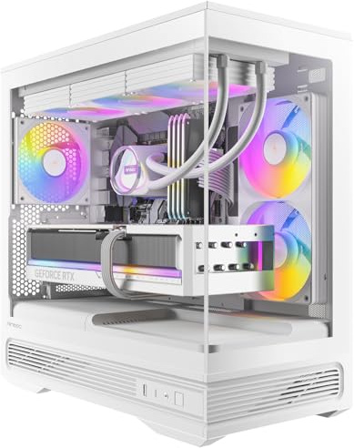 ANTEC Constellation C2M ARGB White Micro-ATX PC Gehäuse – Kompakter Gaming Tower mit ARGB und Tempered Glass, Weiß