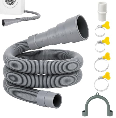 Ablaufschlauch Verlängerung Abwasserschlauch Waschmaschinen | Ø 20-38mm Universal Waschmaschinenschlauch, Abwasserschlauch Verlängerung Set für Waschmaschine,Geschirrspüler, Trockner (1M)