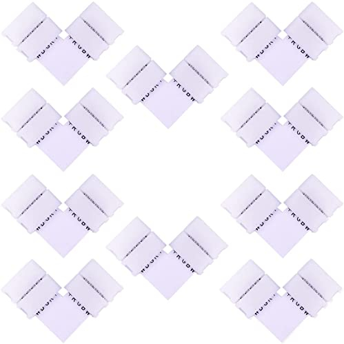 LitaElek 10pcs L-Form RGBW LED Streifen Eckverbinder 5-polig LED Strip Winkel LED Stripe Verbinder LED Schnellverbinder LED Band Anschluss für 12mm Breit SMD 5050 RGBW LED Streifenlicht