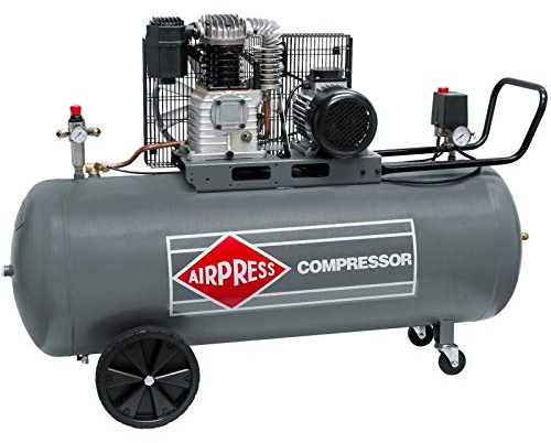 Airpress® ölgeschmierter Druckluft-Kompressor 4,0 PS / 3 kW 10 bar 200 Liter Kessel 400 Volt großer Kolben-Kompressor HK 600-200