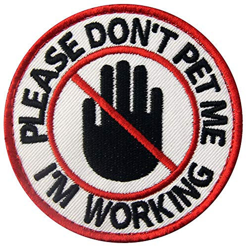 Service Hund Don't Pet Working Westen/Geschirre Bestickter Aufnäher mit Klettverschluss