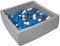 Velinda Bällebad Ballpool Kugelbad Bällchenbad Kinder-Pool mit 200 Bällen/90x90cm (Farbe der Bälle: weiß, blau,grau)