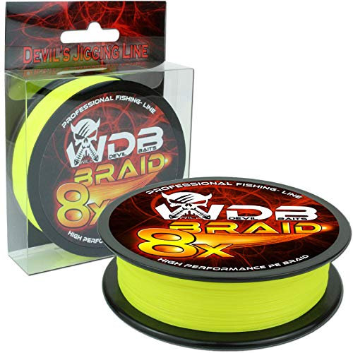 Angel-Berger Wild Devil Baits 8 Braid geflochtene Angelschnur Verschiedene Varianten (Fluo Yellow 300m, 0,20mm)
