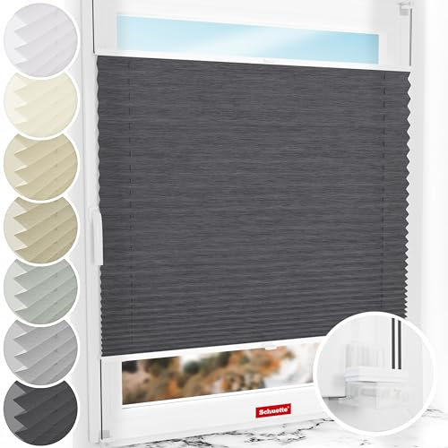 Schuette® Plissee ohne Bohren ● Dolomite Kollektion: Vintage Purple (Violett) ● 100x150cm (Breite x Höhe) ● Suprafix Faltrollo Klemmfix 2.0 Rollo ● 60 Sekunden Plisseerollo Montage inkl. Video