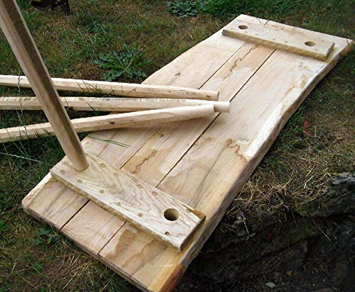 Sonder: 105cm hoher Mittelalterlicher Steck- Tisch, Flächen aus Eichenholz 25-30 mm mit 8-kantigen Beinen. 115 cm lang